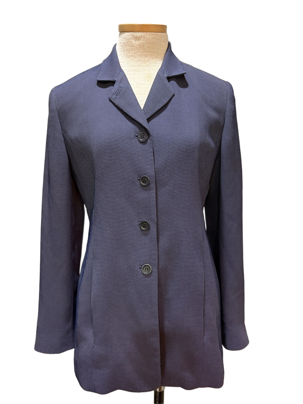 Garfield & Marks sz 4 navy blue long length career blazer
